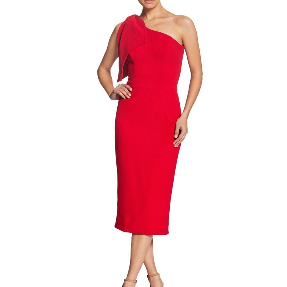 Dress the Population One-Shoulder Red Dress